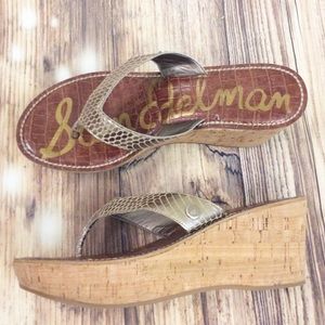 Sam Edelman Gold Metallic Romy Platform Flip Flops